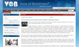 Image: A screenshot of "Voice of Balochistan's" special US State Department message. While VOB fails to disclose its funding, it is a sure bet it, like other US-funded propaganda fronts, is nothing more than a US State Department outlet.