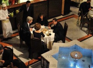 Syrian president having family dinner with the Kerry's, Damascus, January 2009
