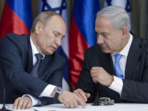 Russian President Vladimir Putin and Israeli PM Netanyahu during talks in Sochi, May 2013