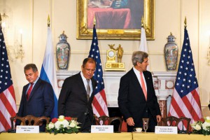 The meeting between the Russian ministers of defense and foreign affairs, Sergei Shoygu and Sergei Lavrov, and their American counterparts, John Kerry and Chuck Hagel, was very productive, thus Barack Obama’s decision to cancel his meeting with Vladimir Putin was unexpected. Photo: EPA