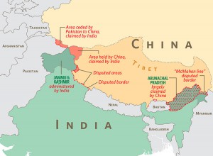 Map of the disputed territories in Himalayan. Source: The American Interest.