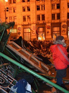Barricades in the centre of Kyiv, December 6, 2013