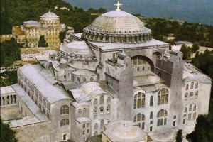 Hagia Sophia Cathedral, built in 537, reconstuction picture