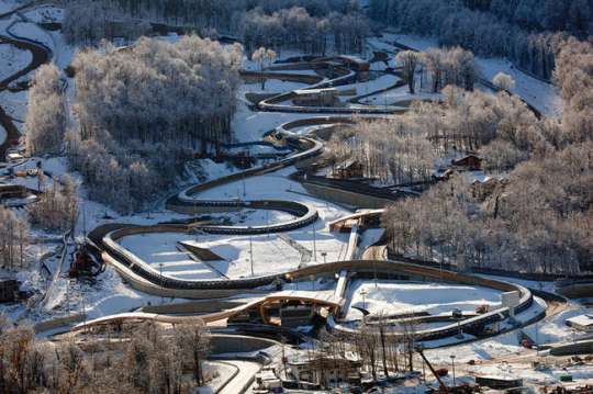 The Sliding Center Sanki is a bobsleigh, luge, and skeleton track located in Krasnaya Polyana (Mountain Cluster), Sochi. The first top-quality track of the kind in Russia, opened in 2012.