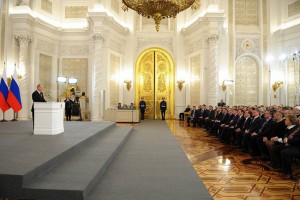 Vladimir Putin delivering his address on reunification with Crimea. Source: Kremlin.ru