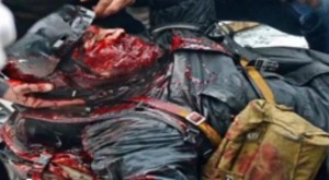 A Ukrainian riot police officer killed by unidentified sniper in Kiev on February 20, 2014