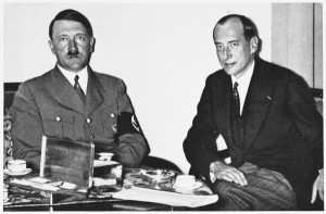Adolf Hitler and Polish Foreign Minister Jozef Beck meet together in 1937.