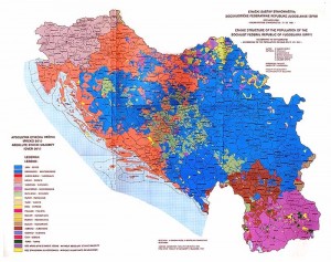 Map of ethnic divisions in Yugoslavia