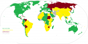 UN General Assembly voting on Crimea on March 27, 2014 results on political map.