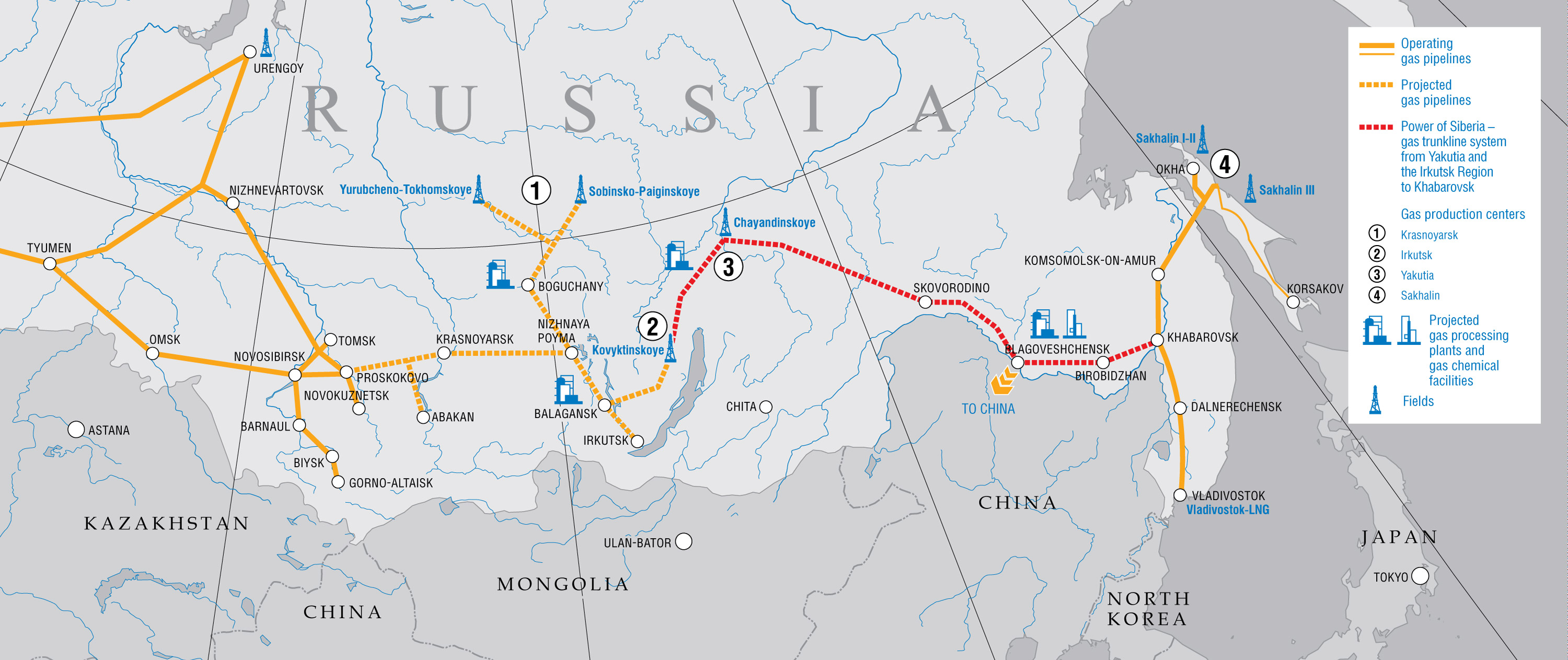 Power of Siberia pipeline map