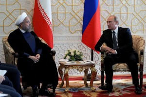 Iranian President Rouhani meeting with Vladimir Putin on September 12, 2014