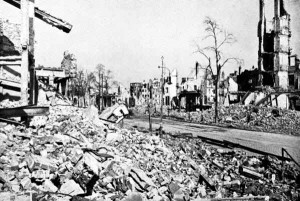 A section of Hamburg lies in ruins in 1946. It took years to rebuild Hamburg and the other German cities devastated by Allied bombing raids during WWII.