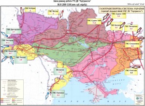 Map of the Ukrainian gas transpostation system.