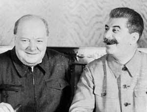 Winston Churchill and Joseph Stalin in Kremlin, August 1942