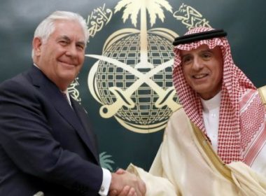 Saudi foreign minister Adel al-Jubeir and US secretary of state Rex Tillerson