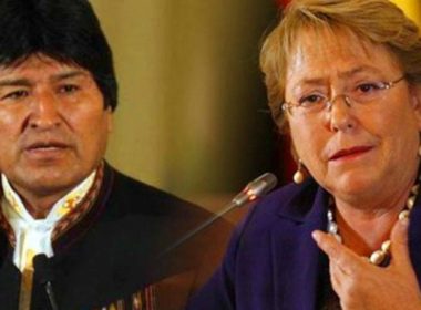 Chilean president Michelle Bachelet and her Bolivian counterpart Evo Morales