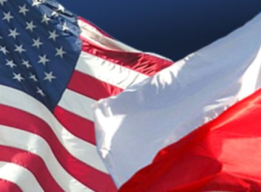 American-And-Polish-Flags