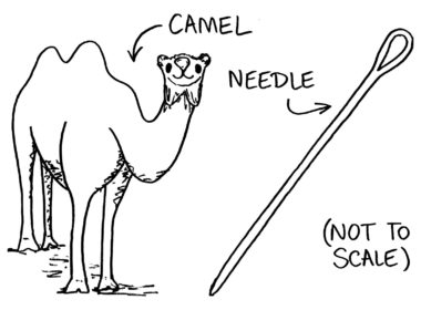 Camel and needle