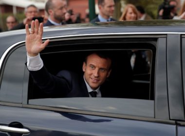 Macron in car