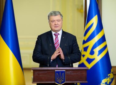 Ukrainian President Poroshenko makes a statement on a new national independent church in Kiev
