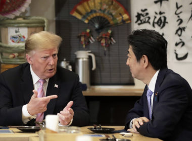 US President Trump and Shinzo Abe