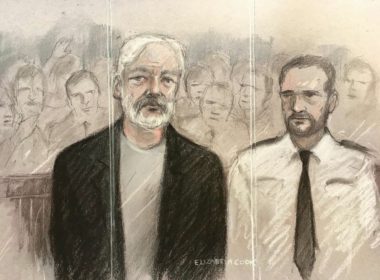 Assange court sketch