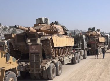 Turkish military convoy in Idlib