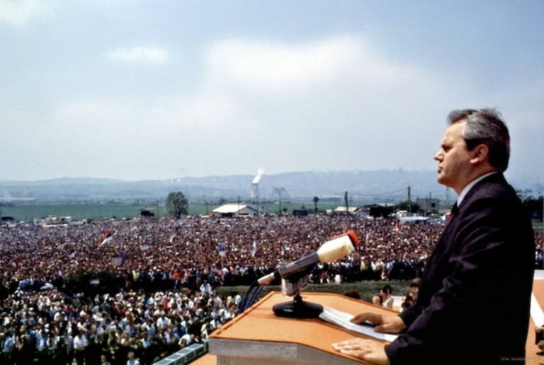 Slobodan Milosevic in Kosovo Field on Vidovdan June 28th, 1989