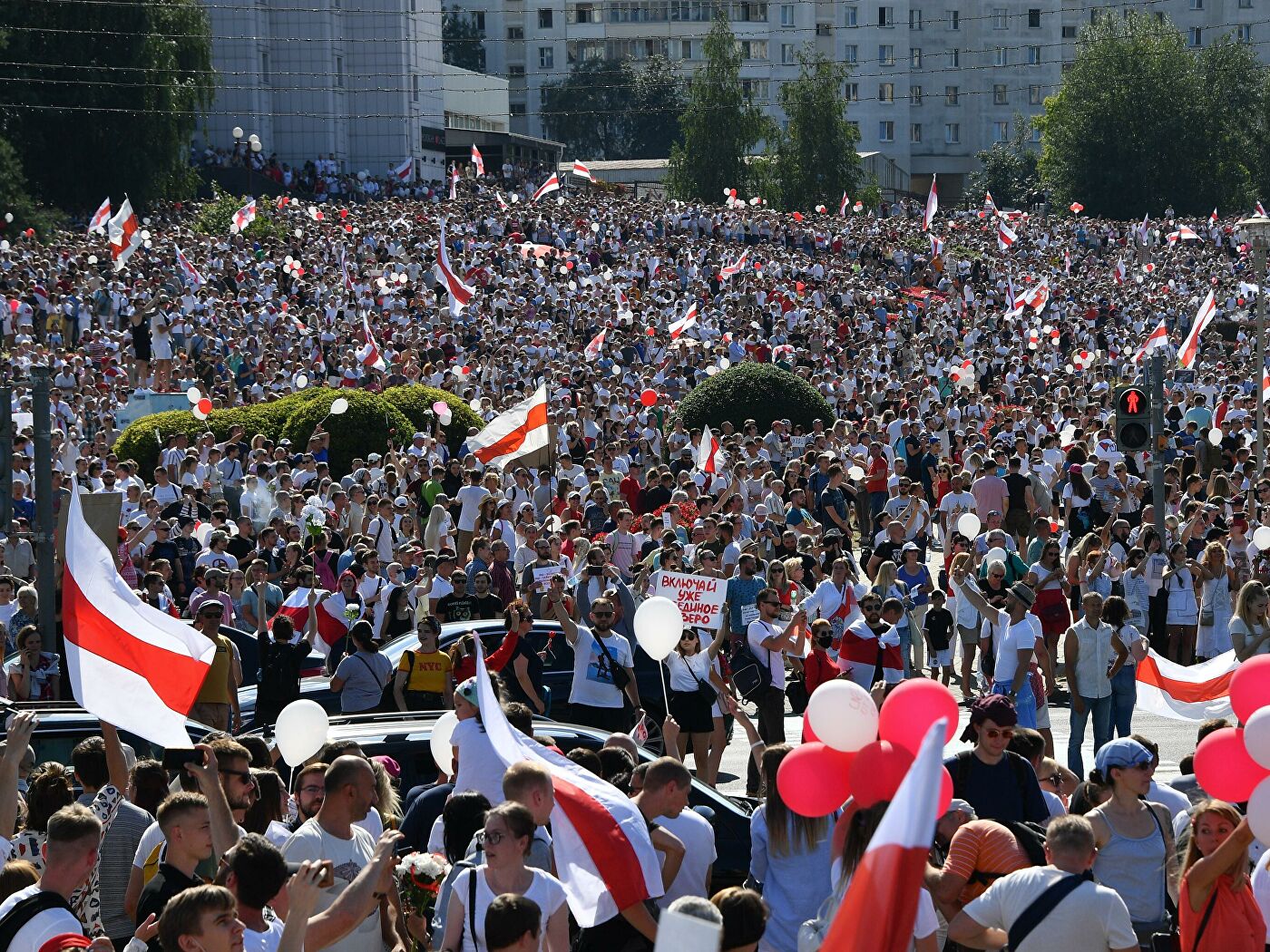 Opposition protests in Minsk, Belarus, Aug 16, 2020