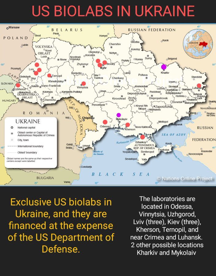 US biolabs in Ukraine map