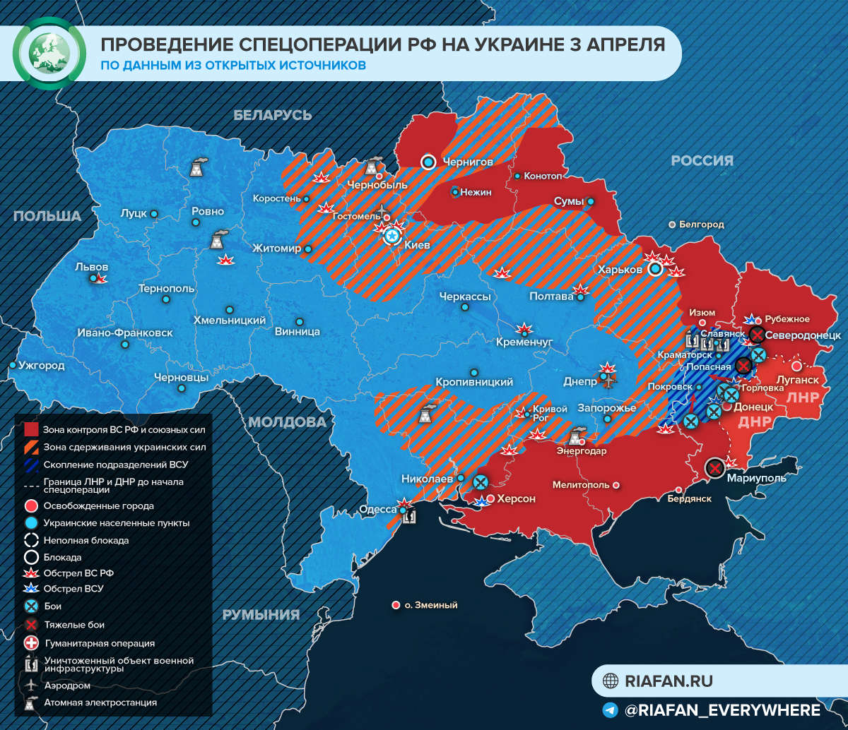 Ukraine April 3 map