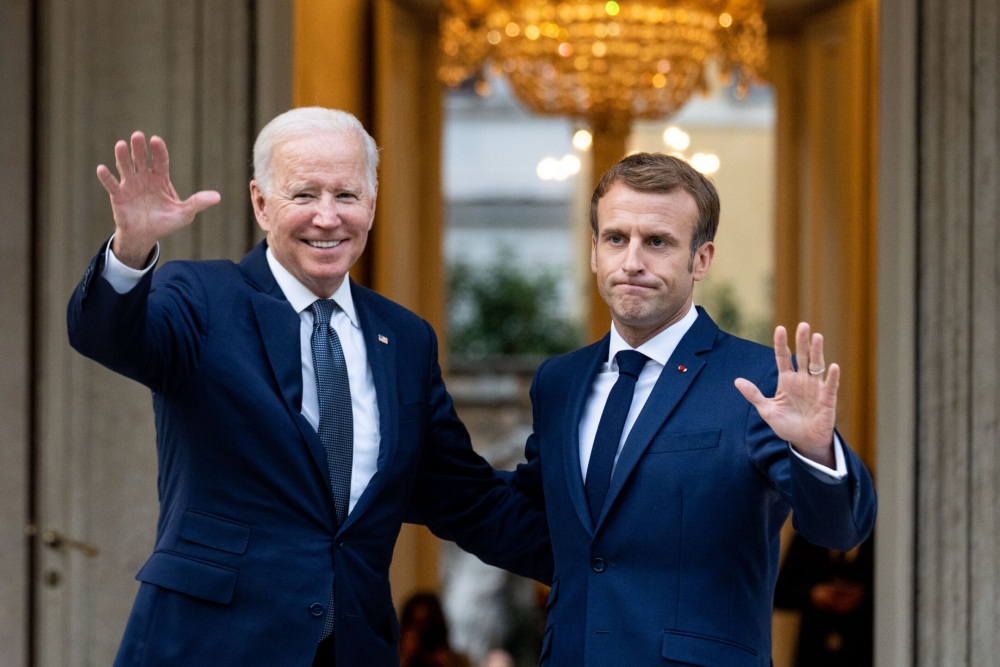 Biden and Macron in Rome