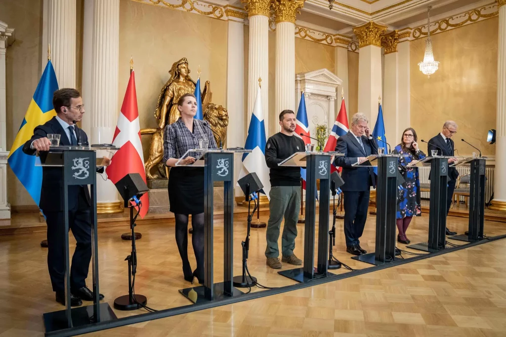 Zelensky with Nordic leaders in Helsinki